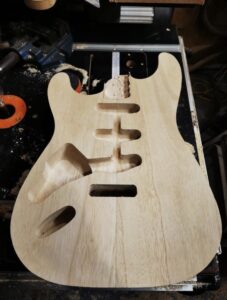 Custom Guitar Build - Body after a bit of carving