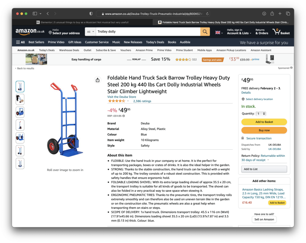 5 Unusual things to buy - Amazon UK Trolley