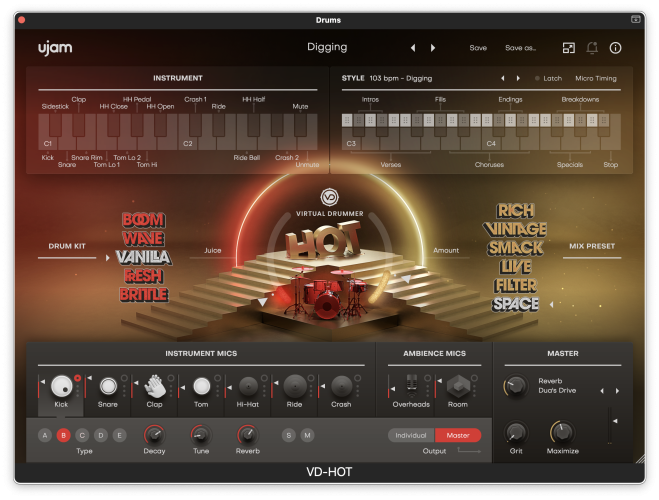 UJam Hot Drum Plugin - Preset 1