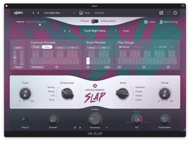 UJam Slap – Main Screen UJam Slap - Main Screen